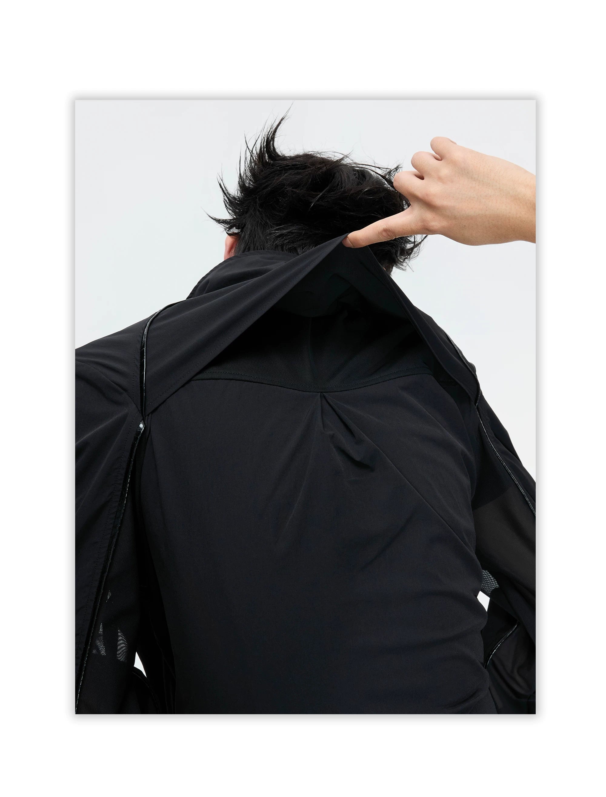 Embroidered Yoke Zip Front Windbreaker