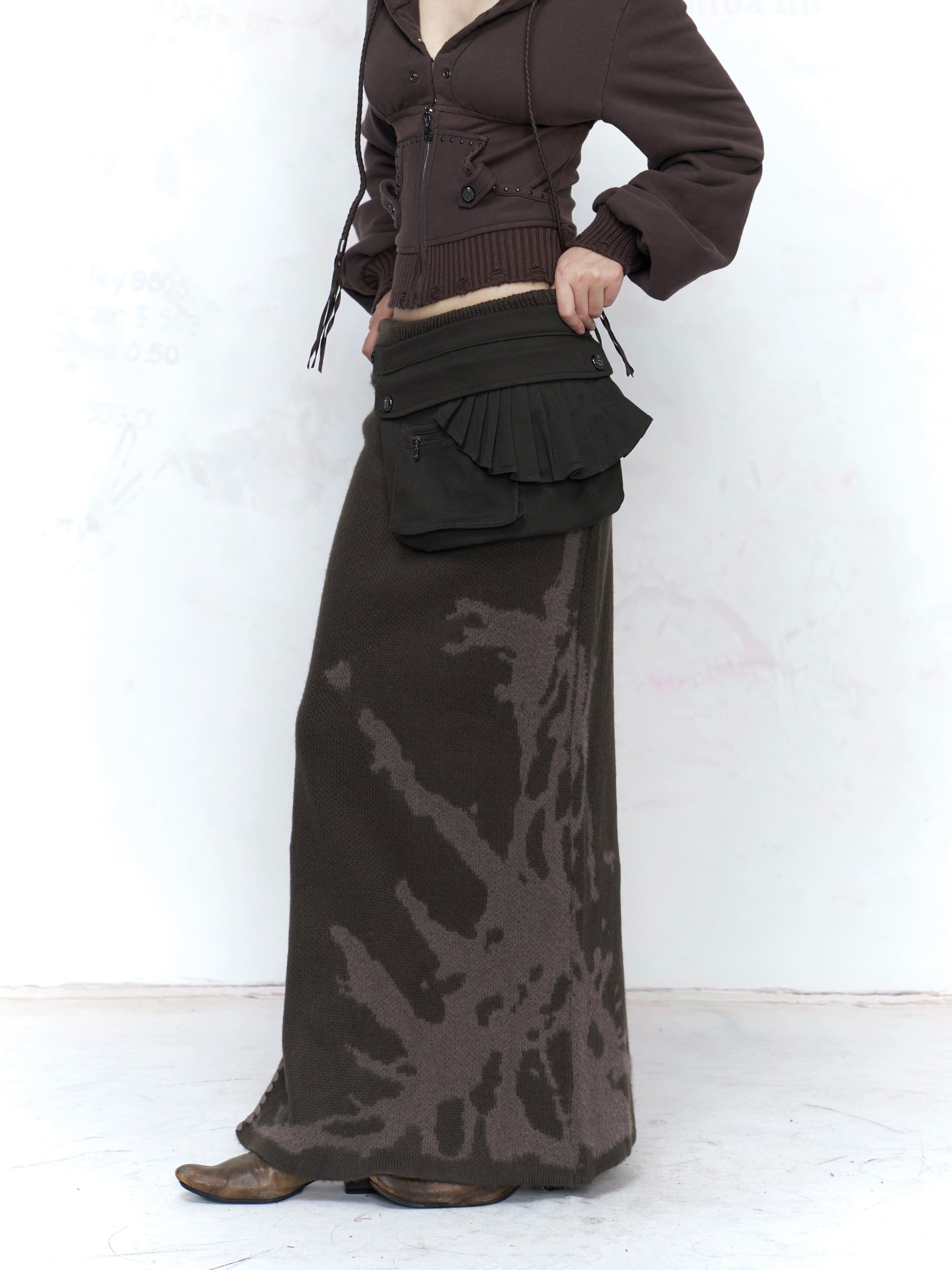 Ash Bloom Knit Maxi Skirt