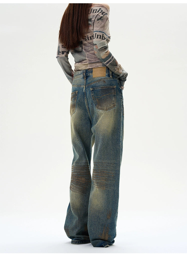 Distressed Baggy Ripped Denim Jeans