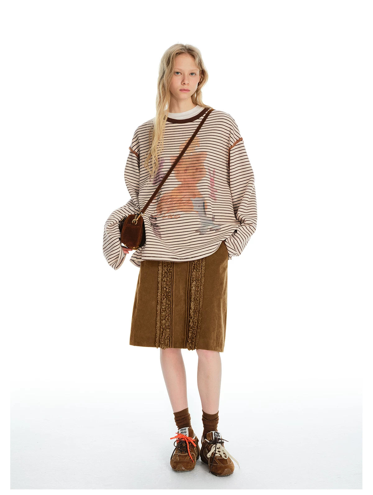 Caramel Lace Carriage Midi Skirt