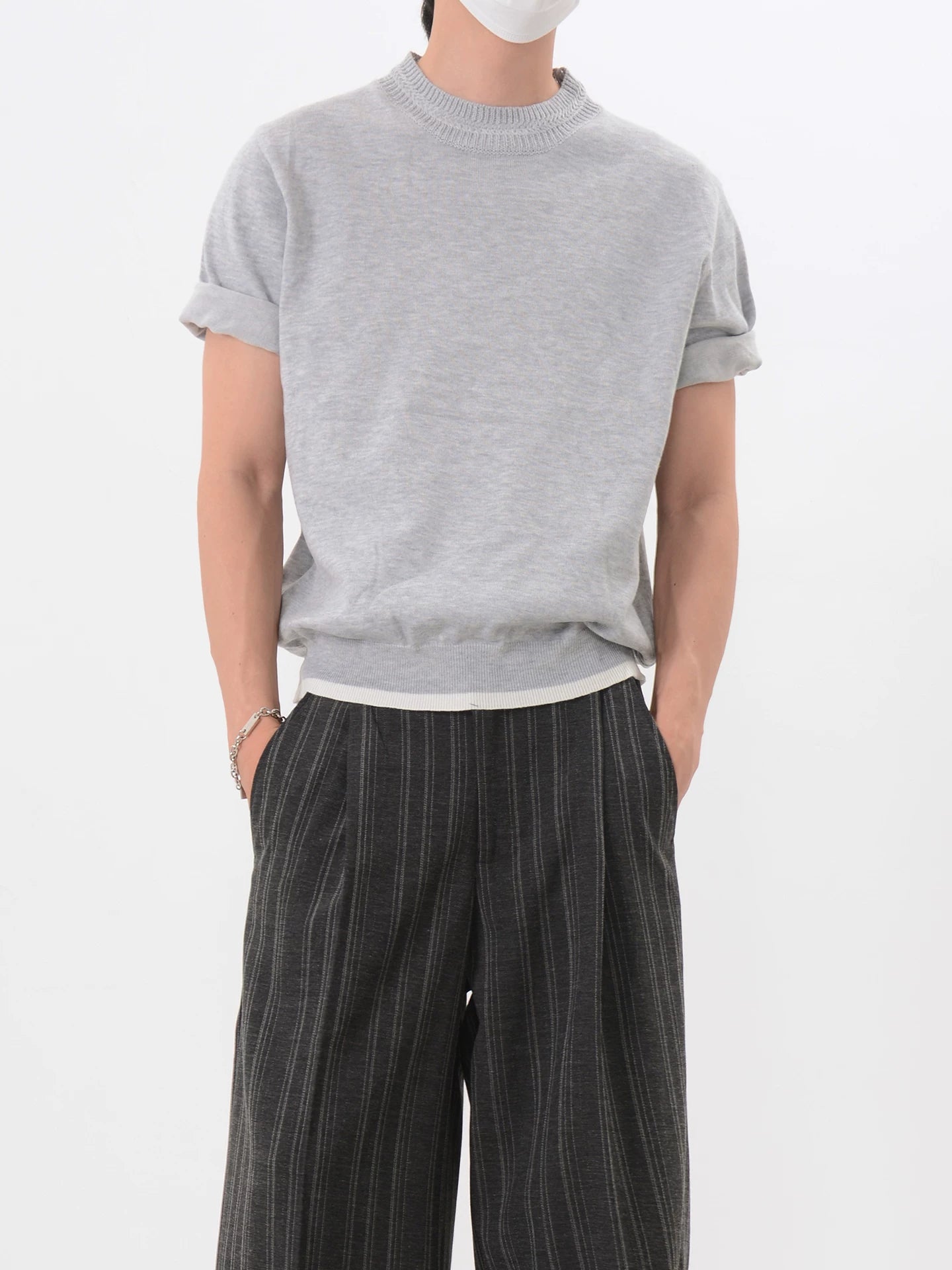 Heather Mock Knit Tee
