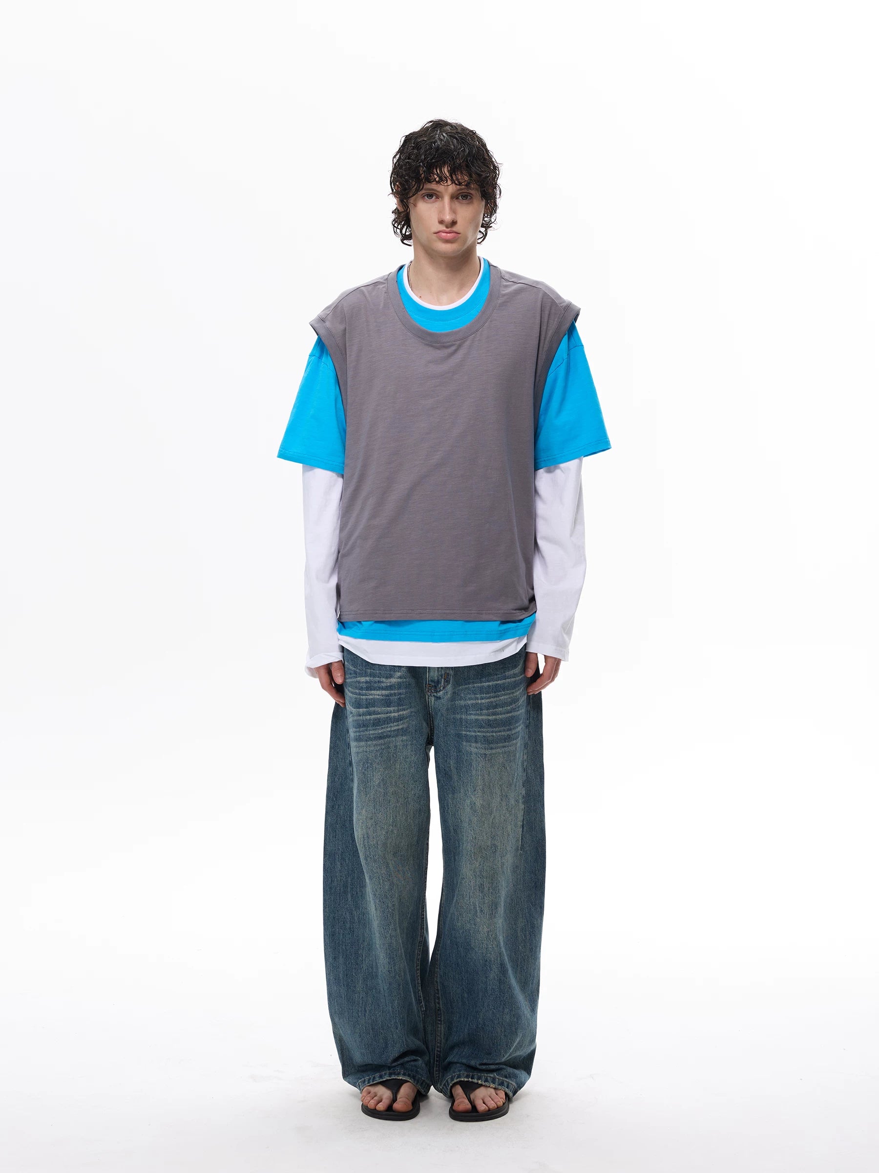 Two-Tone Stack Layer Tee Top