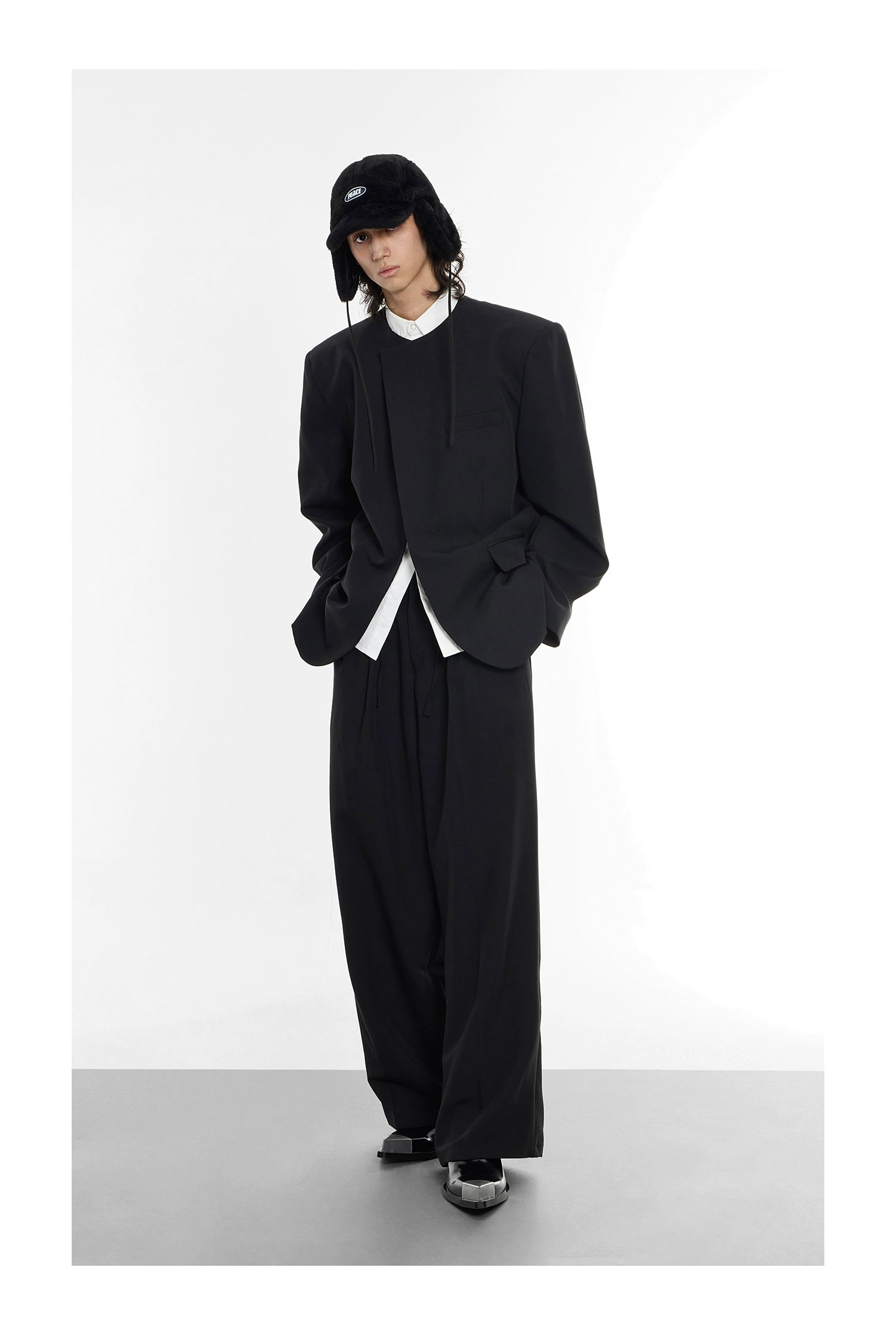 Oversized Black Structured Blazer
