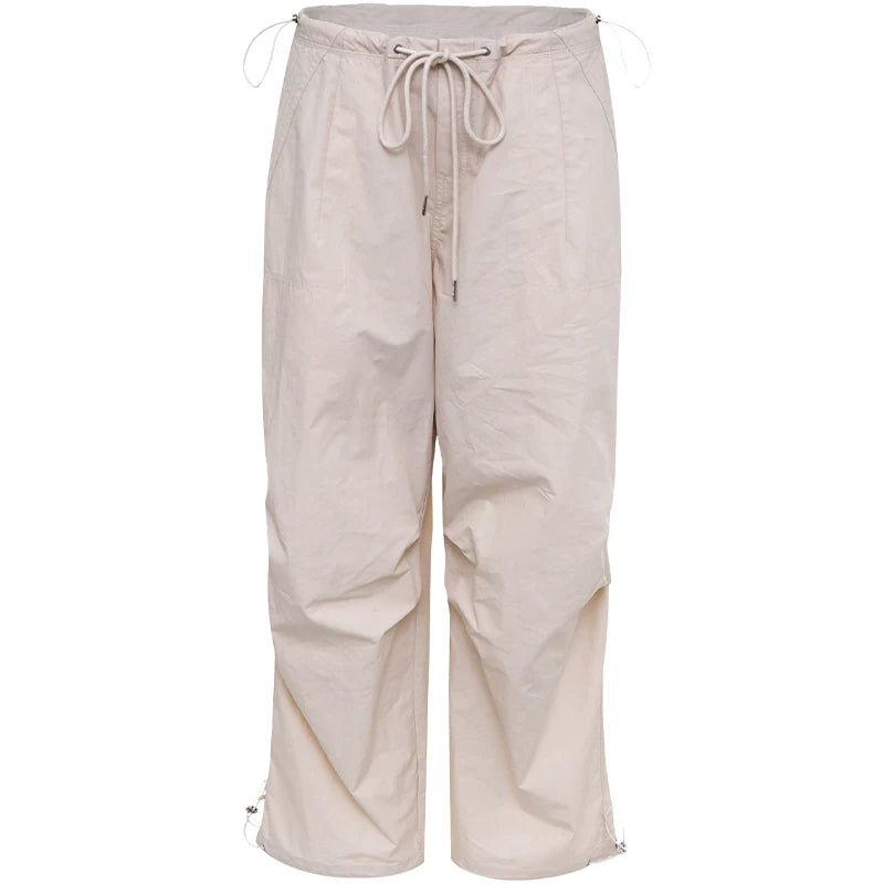 Relaxed Drawstring Parachute Cargo Pants