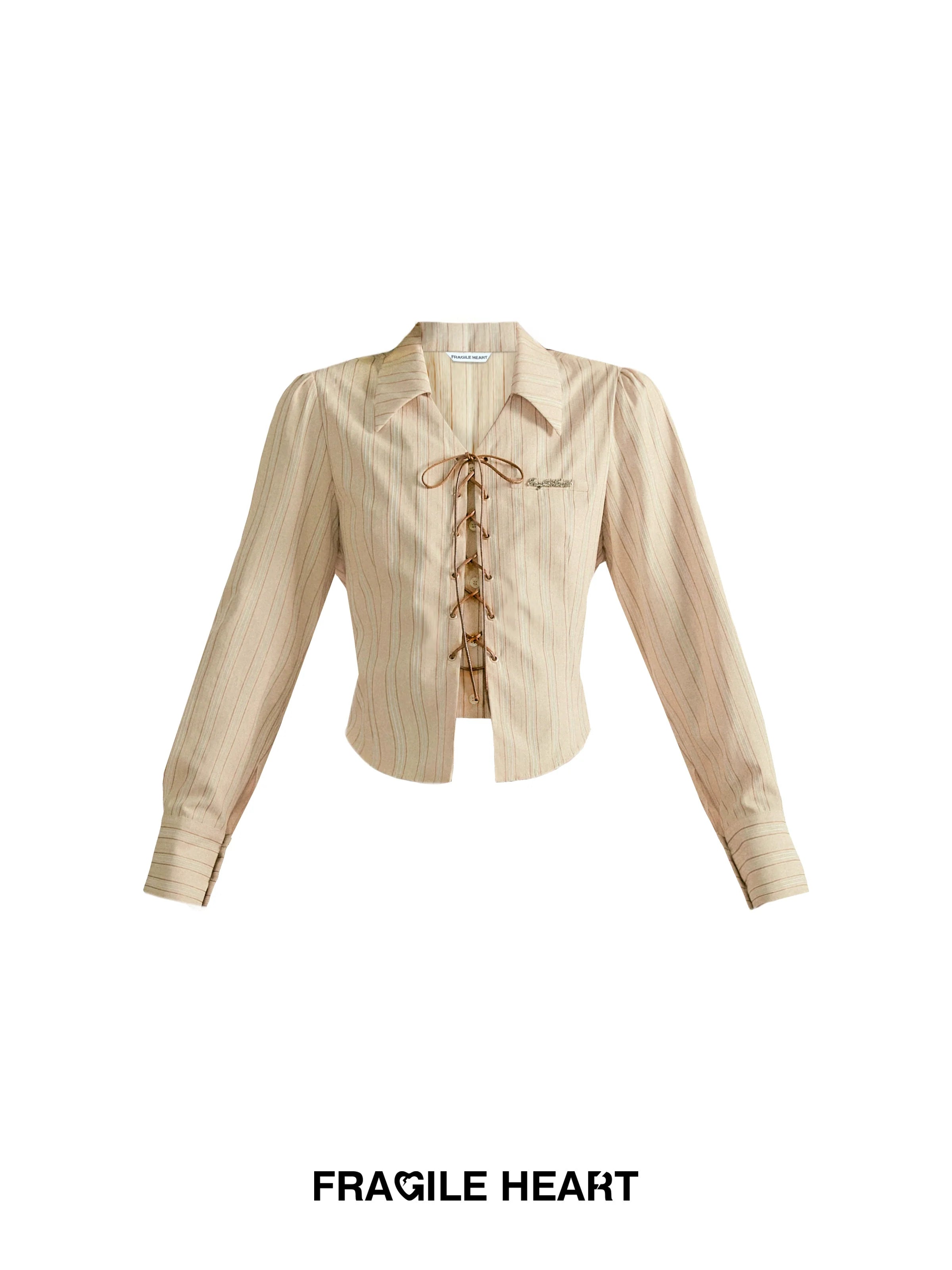 Fragile Heart Preppy Chic Ensemble: Olive Mini Skort, Cream Lace-Up Blouse, and Tailored Khaki Blazer Set