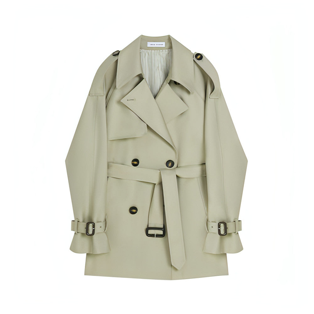 Mid-Length British Style Trench Coat - chiclara