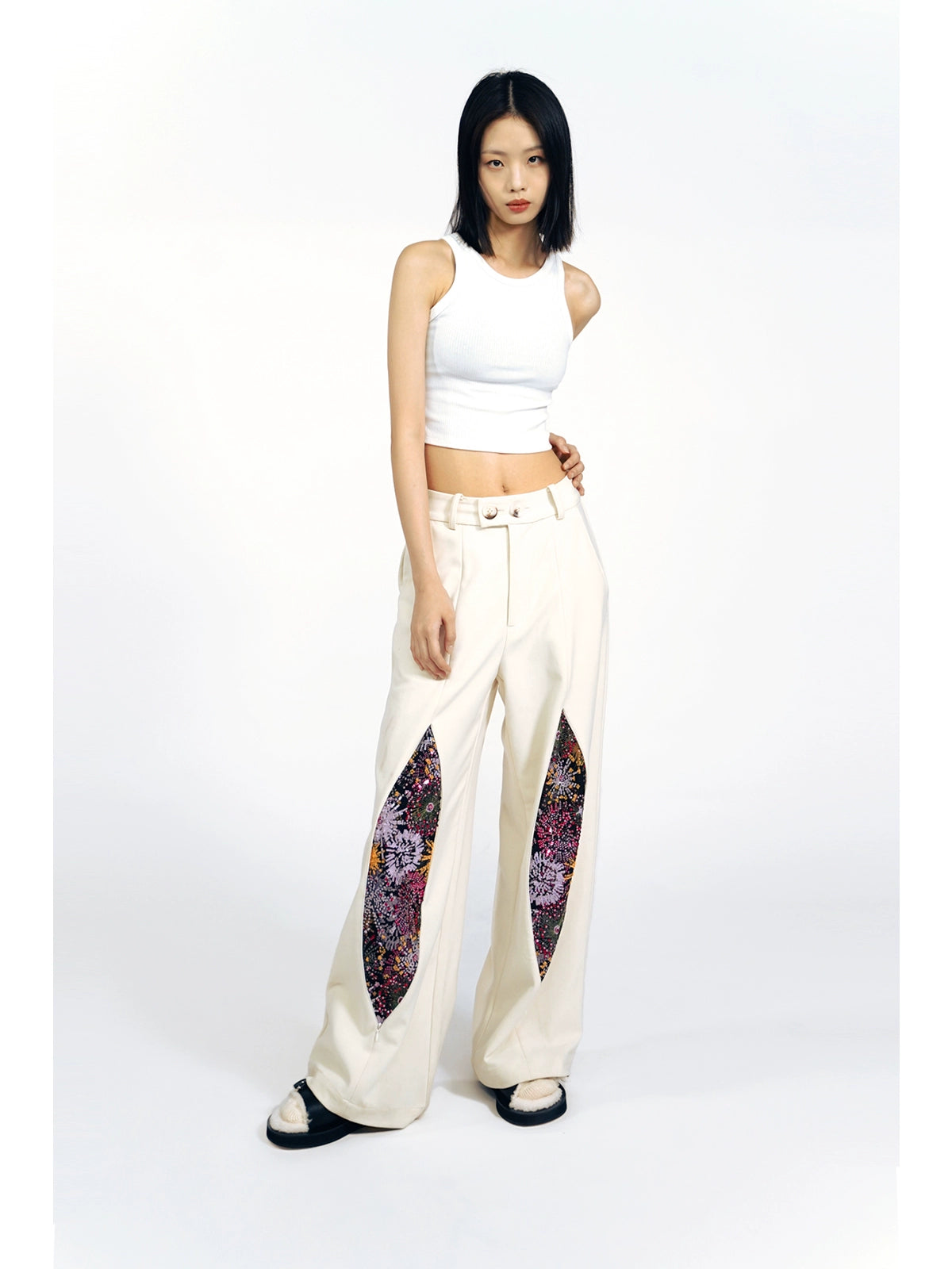 Firework Design Straight-Leg Pants - chiclara