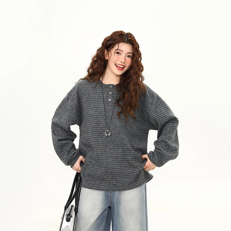 Ashline Cozy Henley Knit Pullover