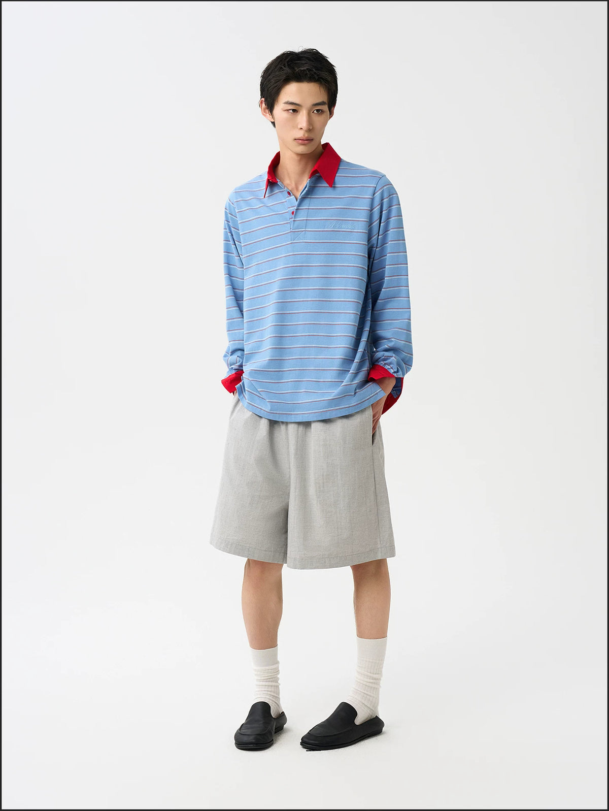 Ashbourne Striped Long-Sleeve Polo