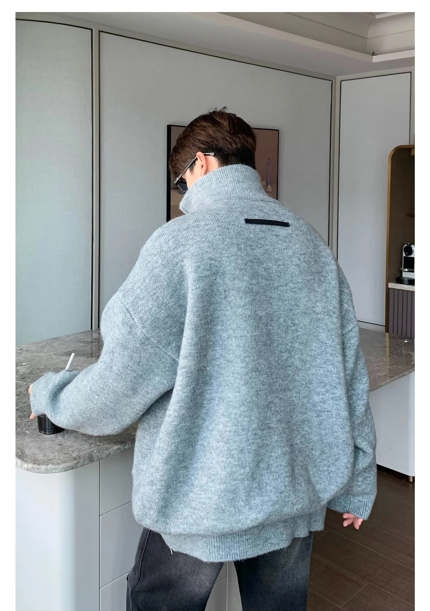 Zip Up Knit Jacket