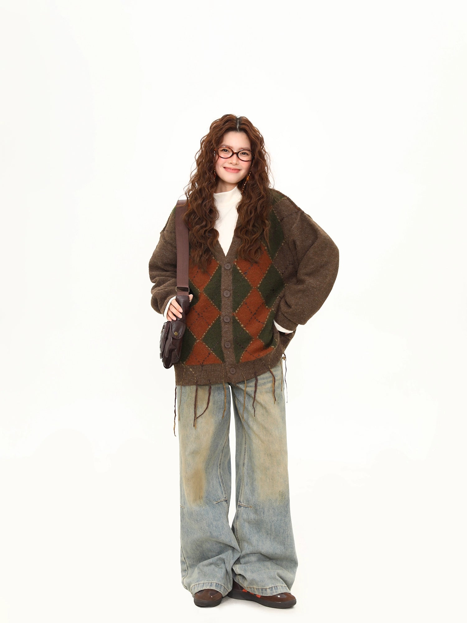 Autumn Scholar Argyle Cardigan