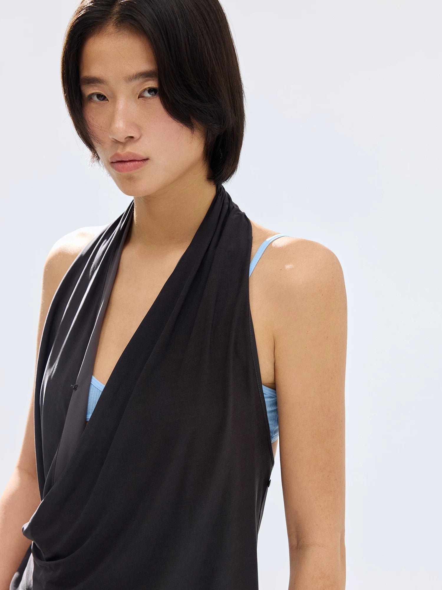 Draped Halter Neck Top