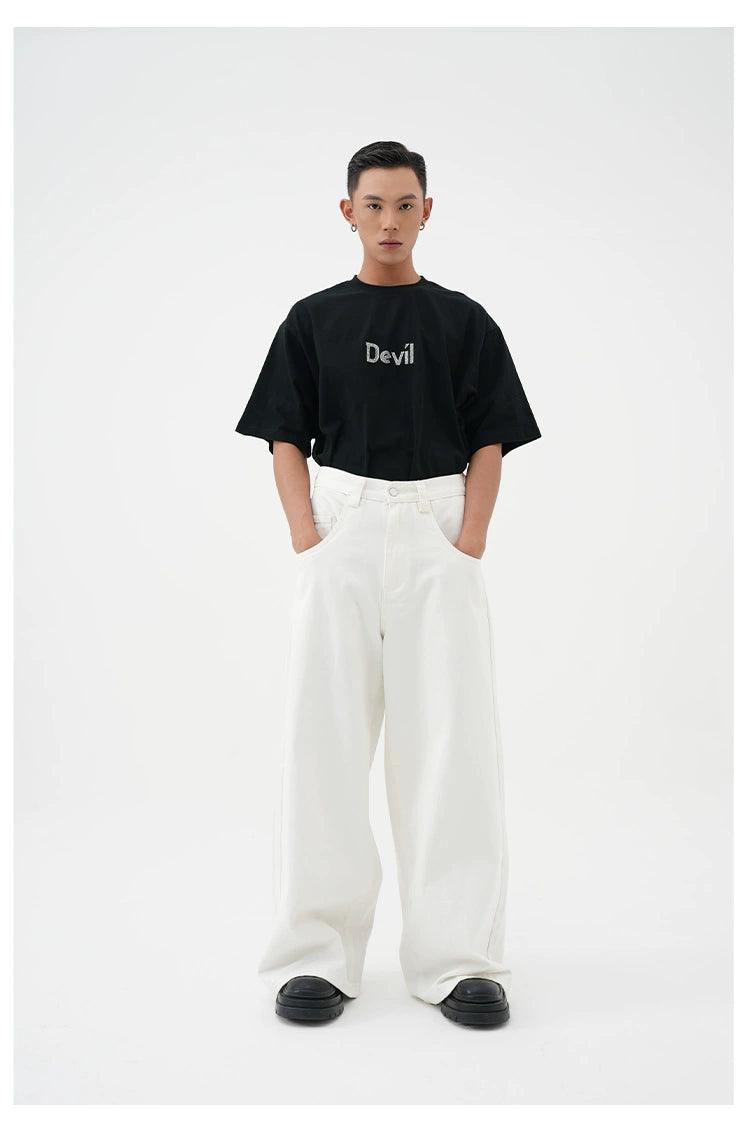 Devil Text Oversized T-Shirt - chiclara