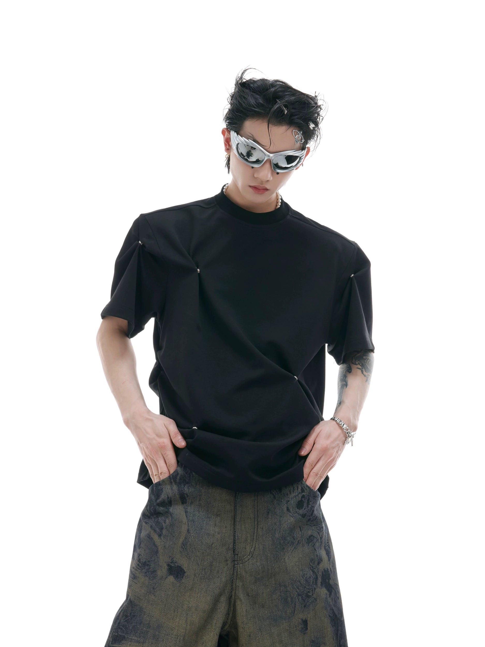 Tactical Black Mock Neck T-Shirt
