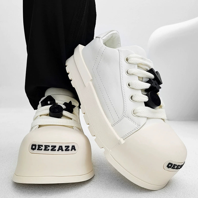 Chunky Black Platform Sneakers with Charms