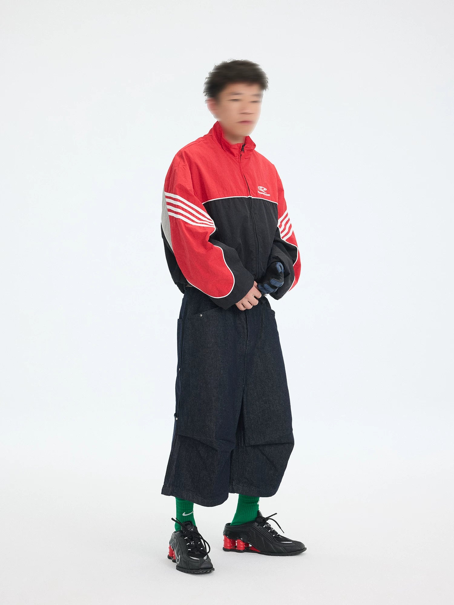 Protocol Sprint Stripe Cropped Track Jacket