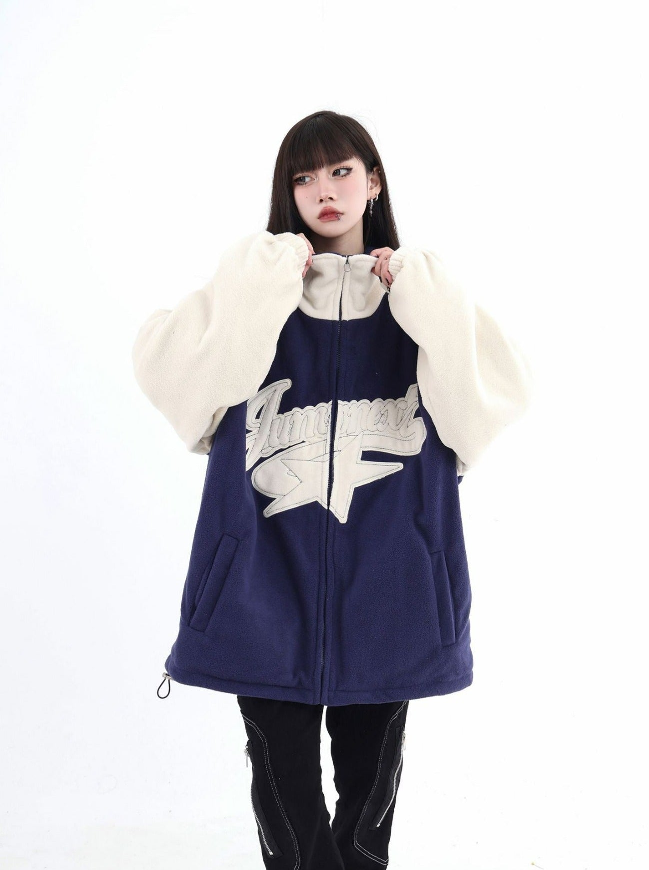 Teddy Jacket with Embroidered Logo and Star - chiclara