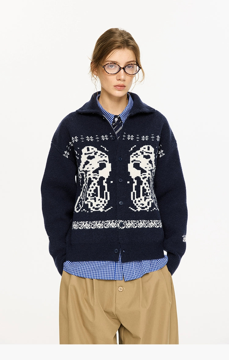 Arctic Fleece Animal Motif Button Cardigans and Sweaters