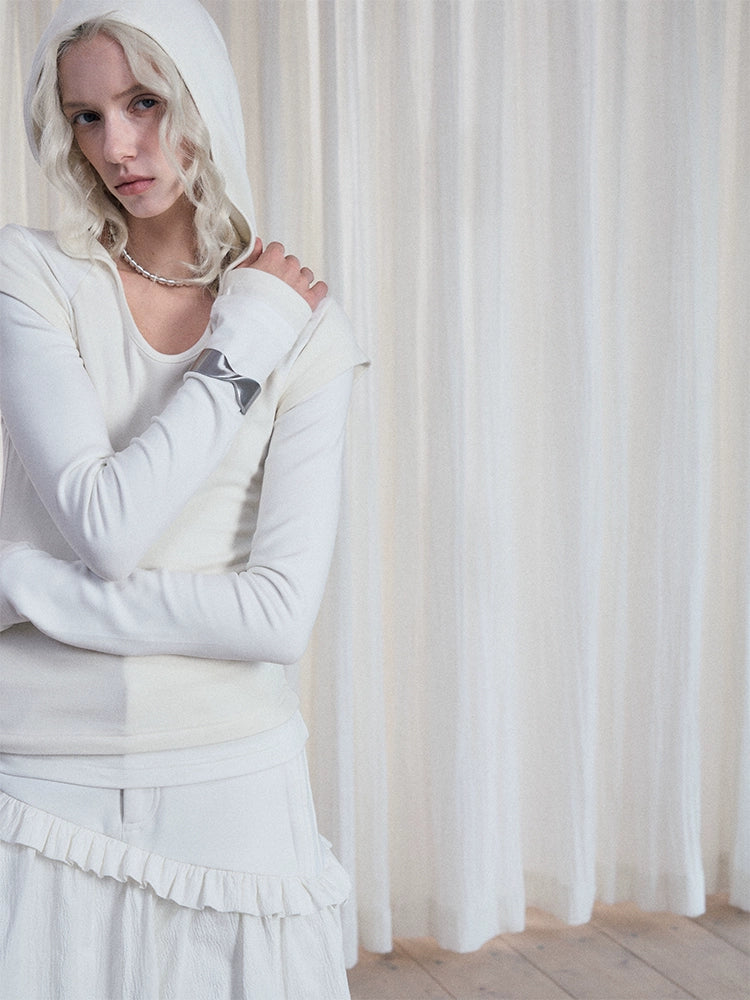 Two Layered Hooded Top