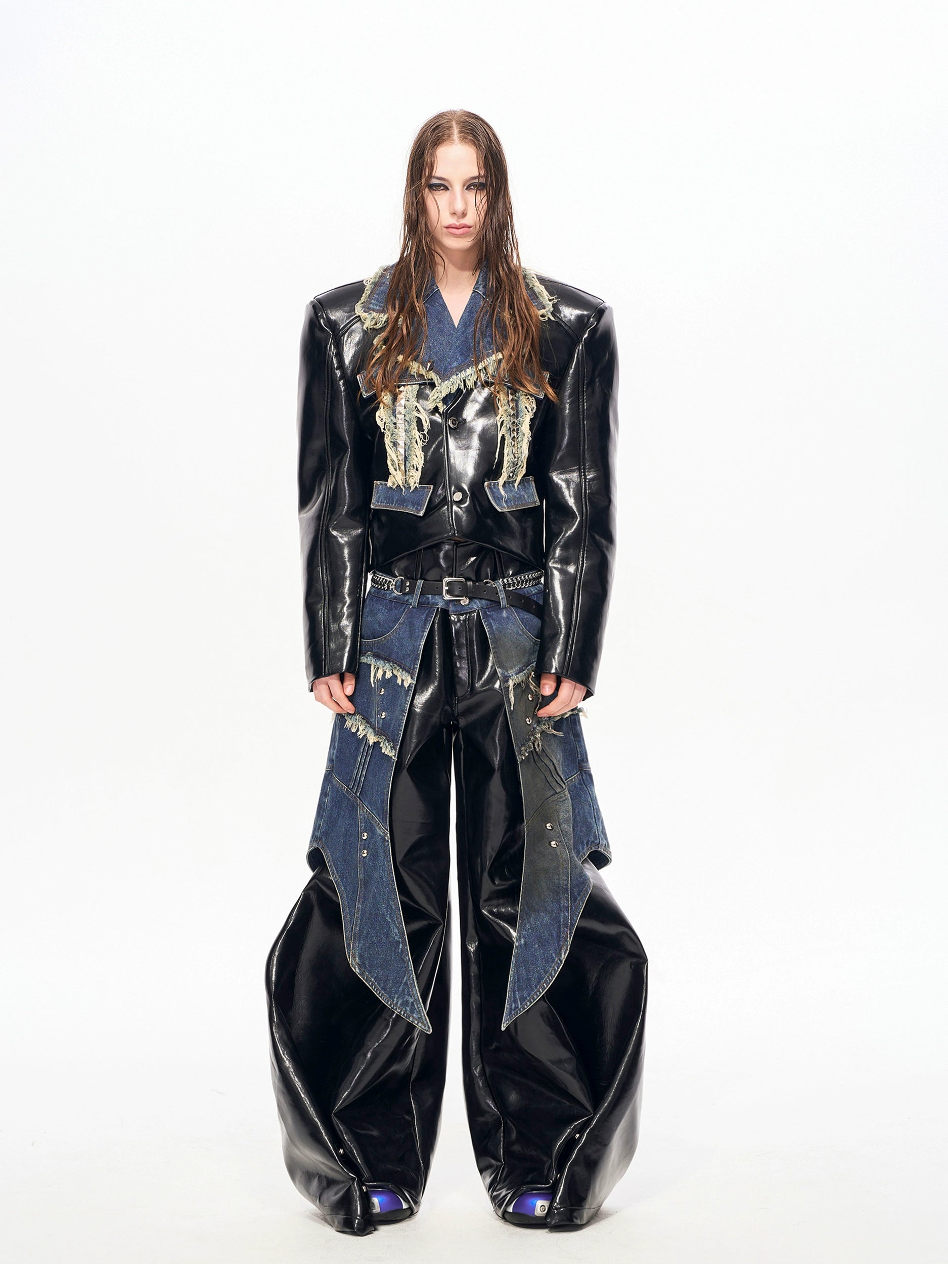 Fray Edge Rebel Patchwork Jacket and Pants Setup