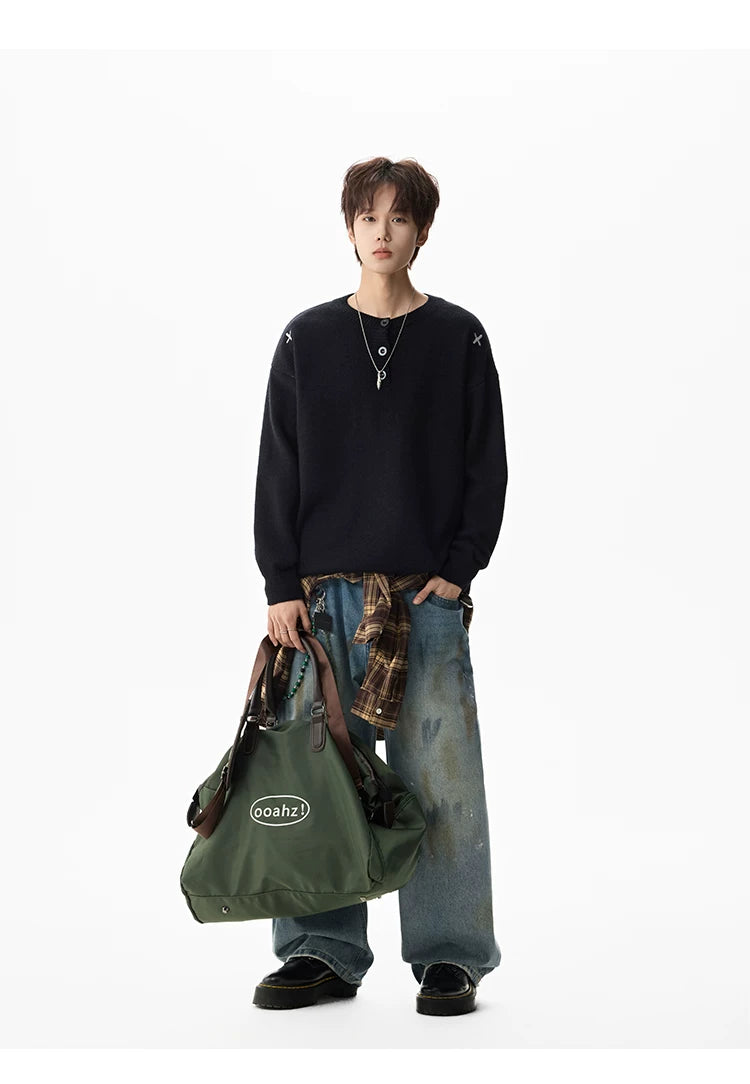 Campus Mist Henley Knit Sweater