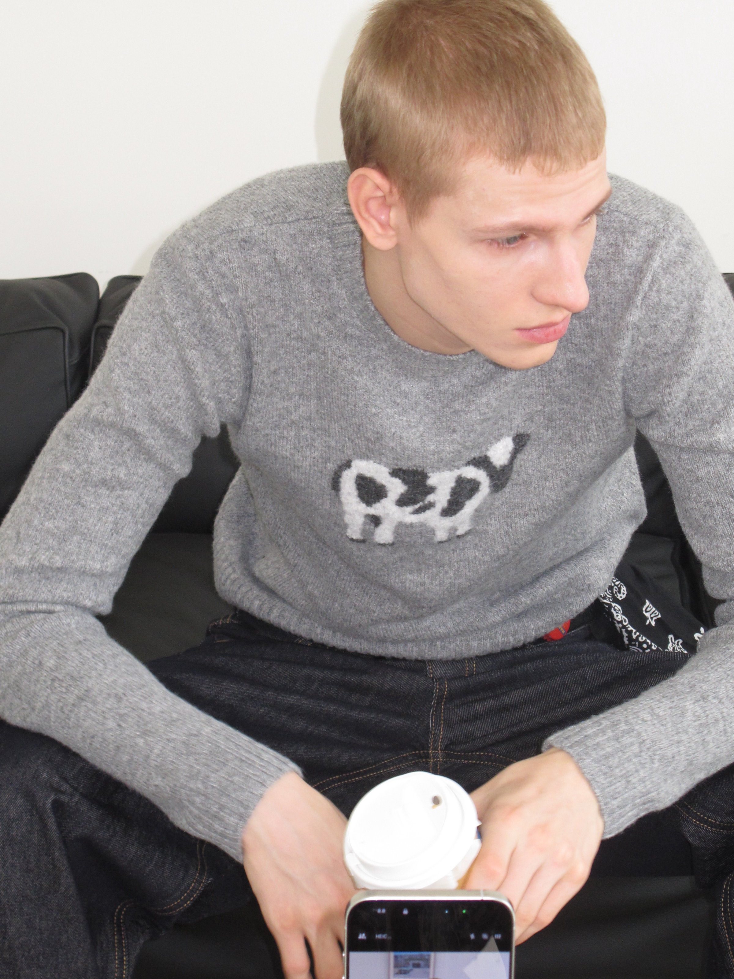 Pasture Echo Cow Knit Sweater