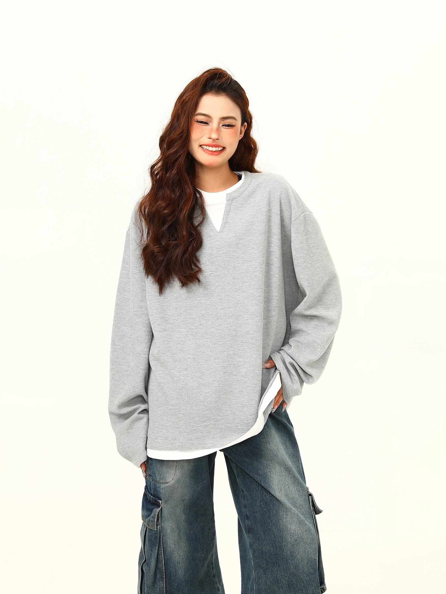 Minimalist Waffle Knit Pullover