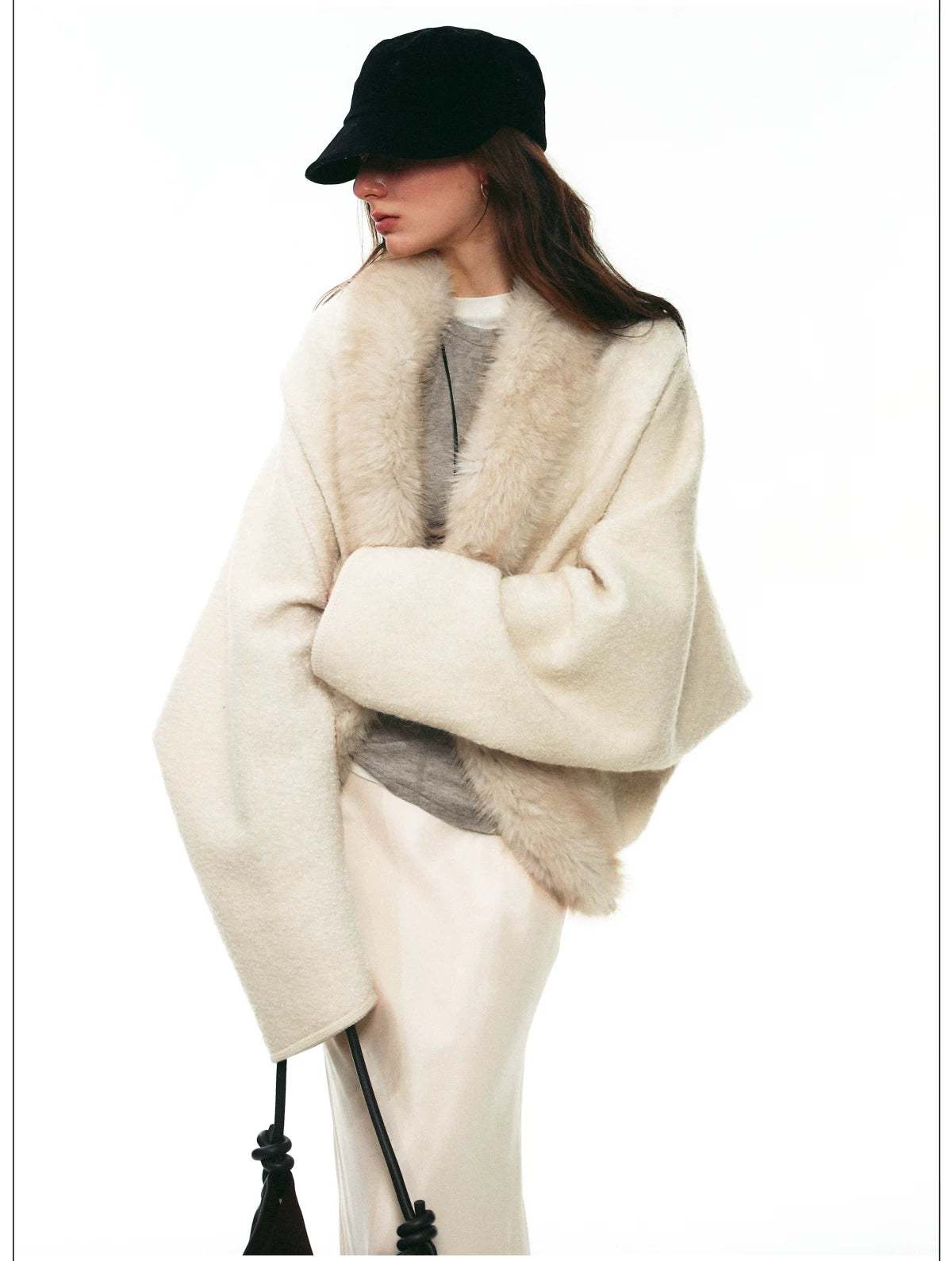 Boucle Fur Collar Jacket