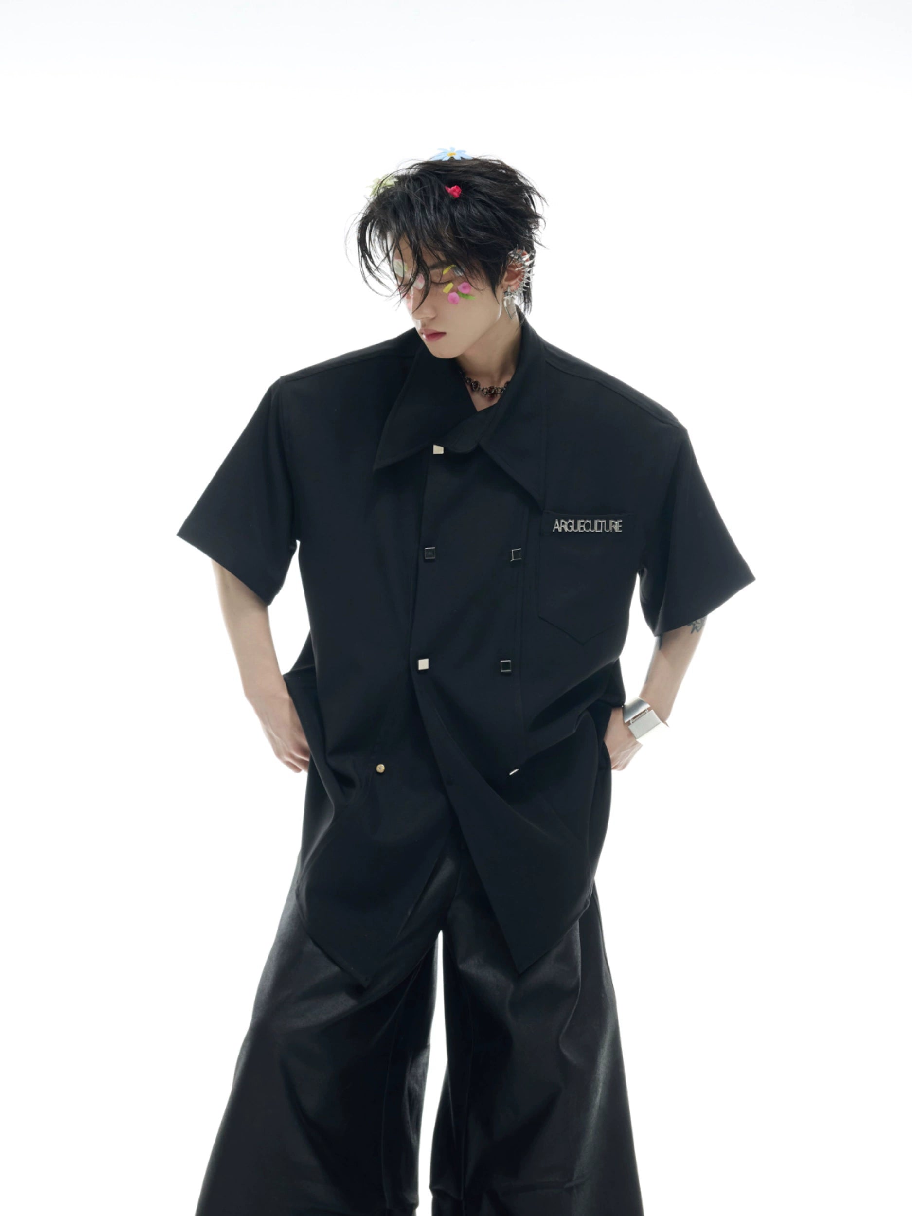 White Oversized Button Down Work Shirt