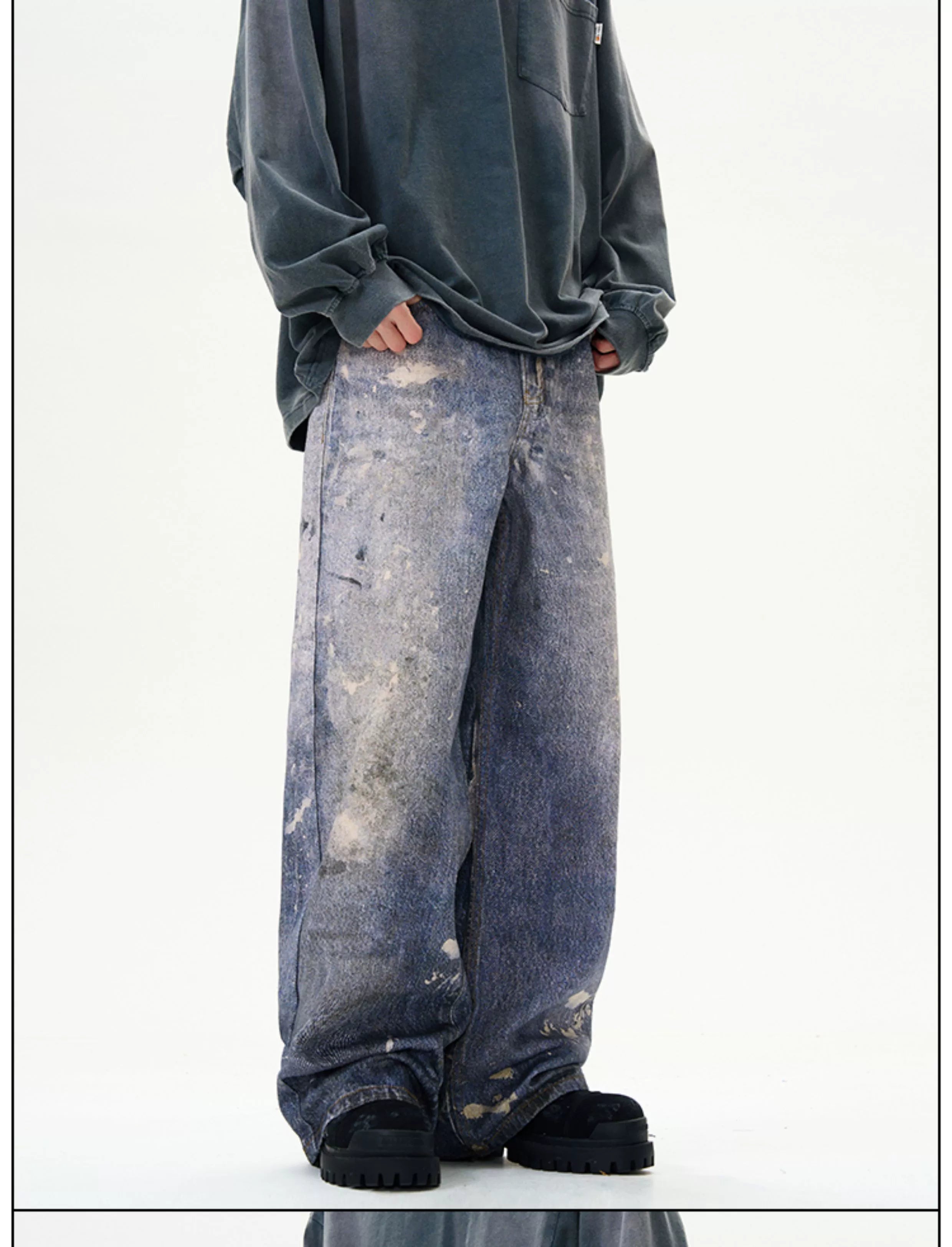 Indigo Splash Grunge Jeans