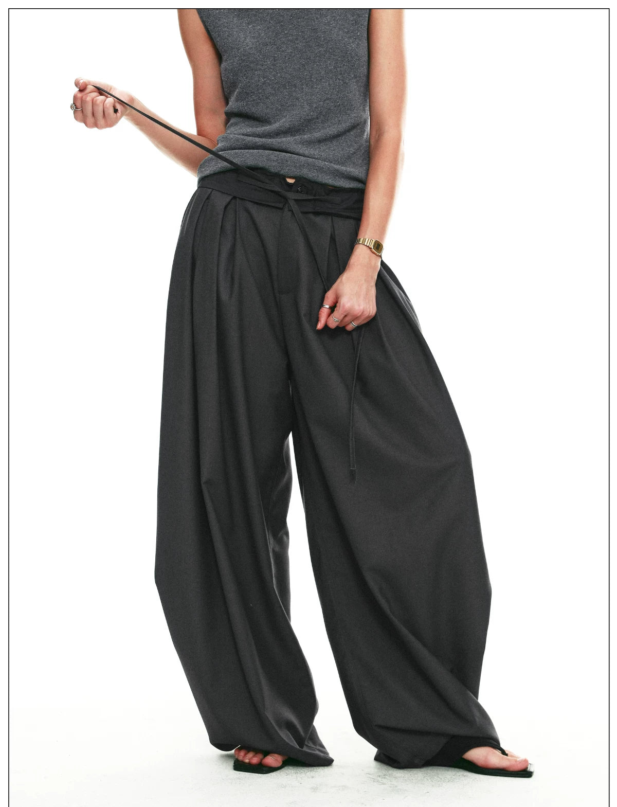 Drawstring Cocoon Balloon Trousers
