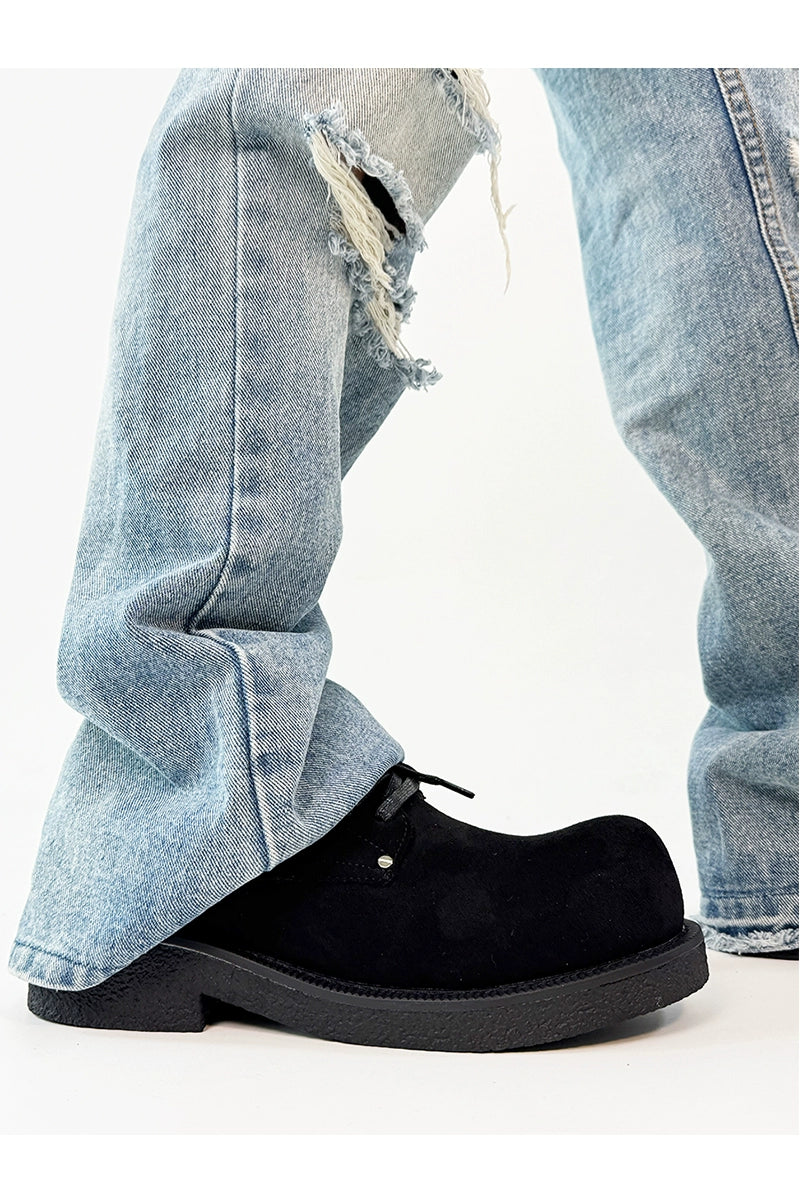 Modern Chunky Suede Platform Derbies