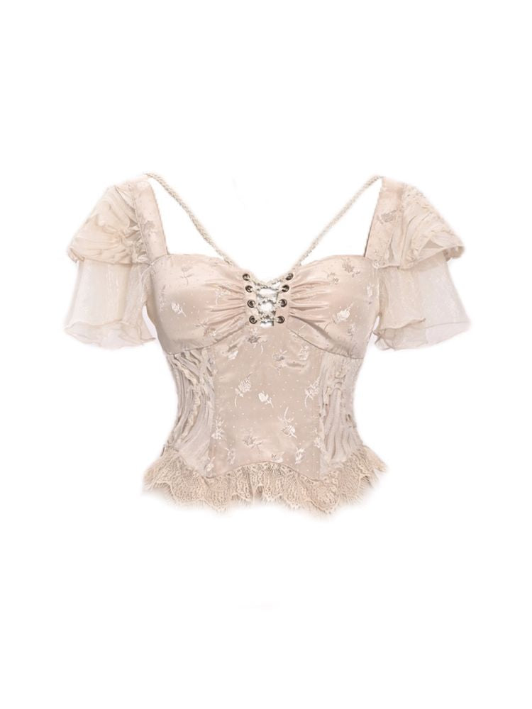 Laced Floral Corset Top