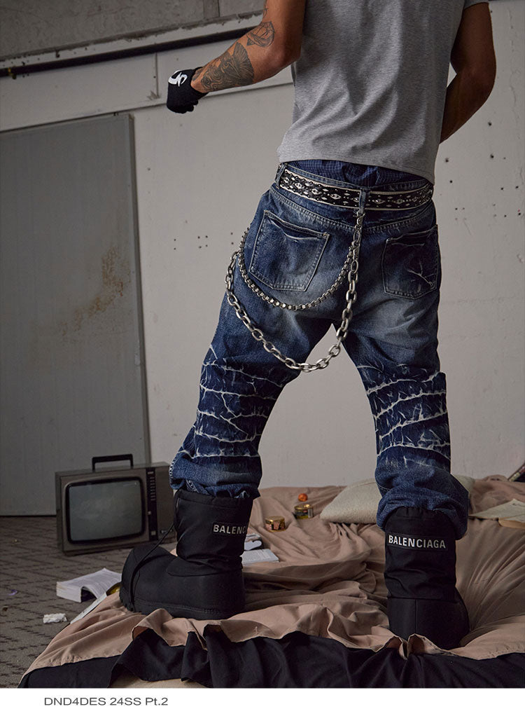 Damaged Straight Leg Jeans