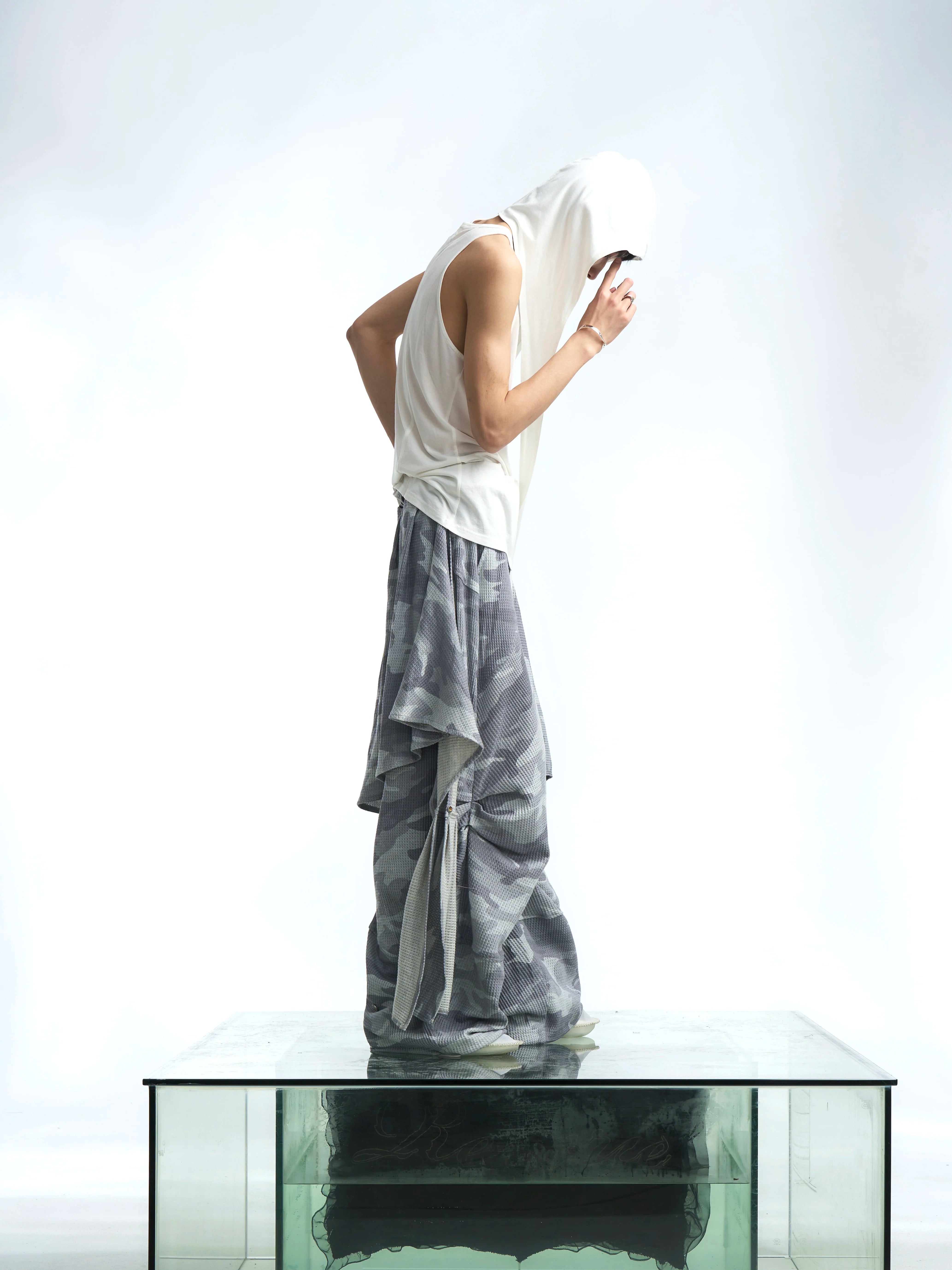 Layered Camouflage Balloon Sweatpants
