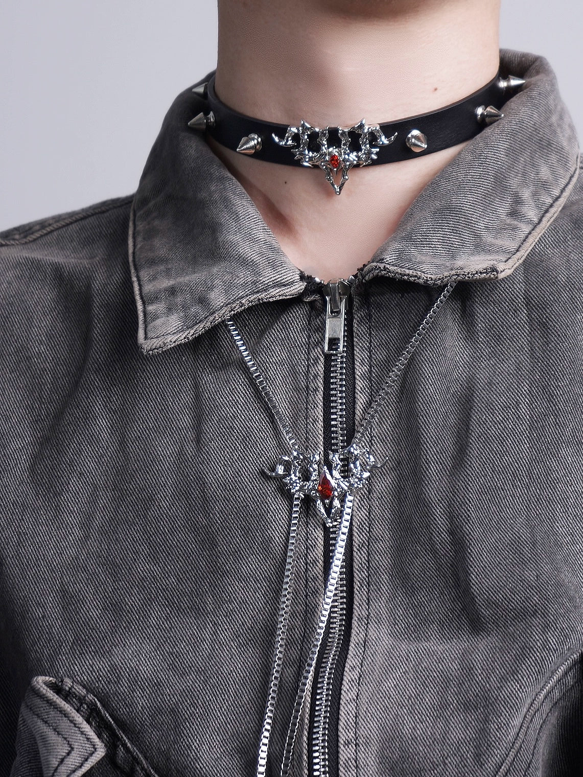 Gothic Black Velvet Choker with Silver Bat Pendant