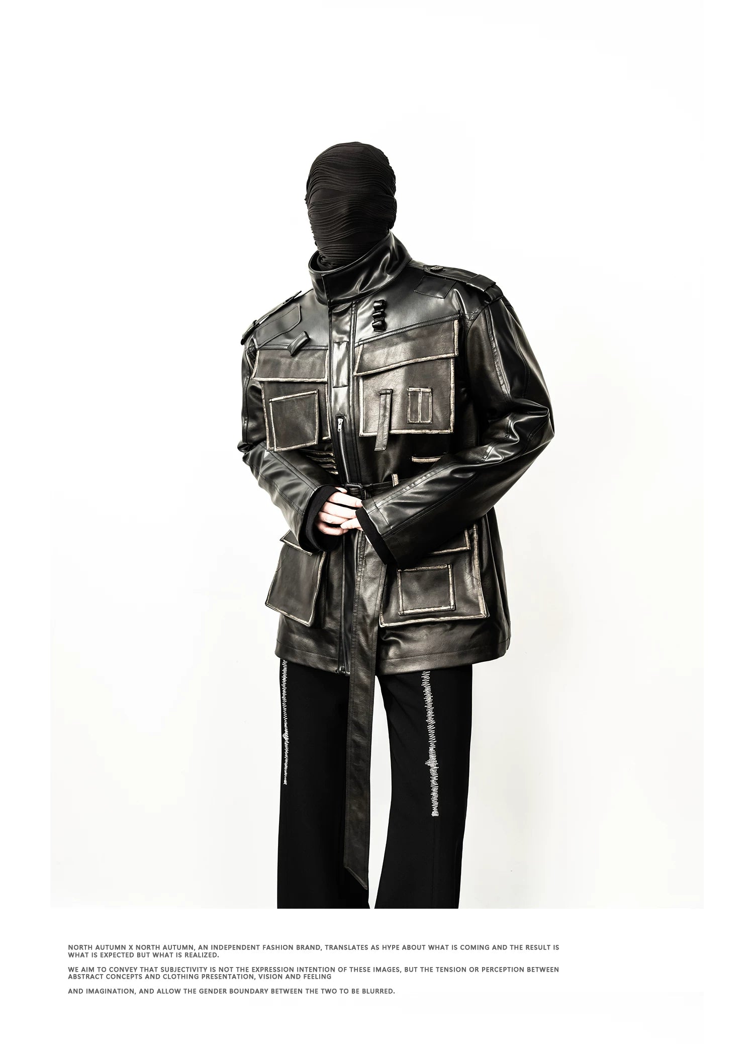 Obsidian Circuit Multi-Pocket Belted Leather Jacket
