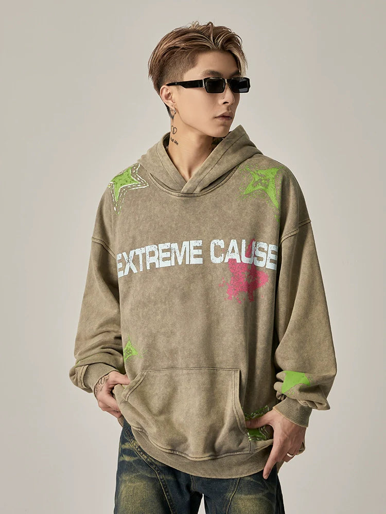 Extreme Cause Grunge Graphic Oversized Hoodie