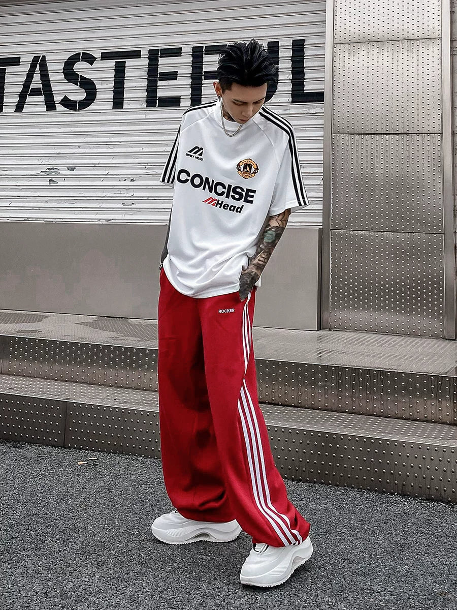 Concise Triple‑Stripe Street Jersey Tee