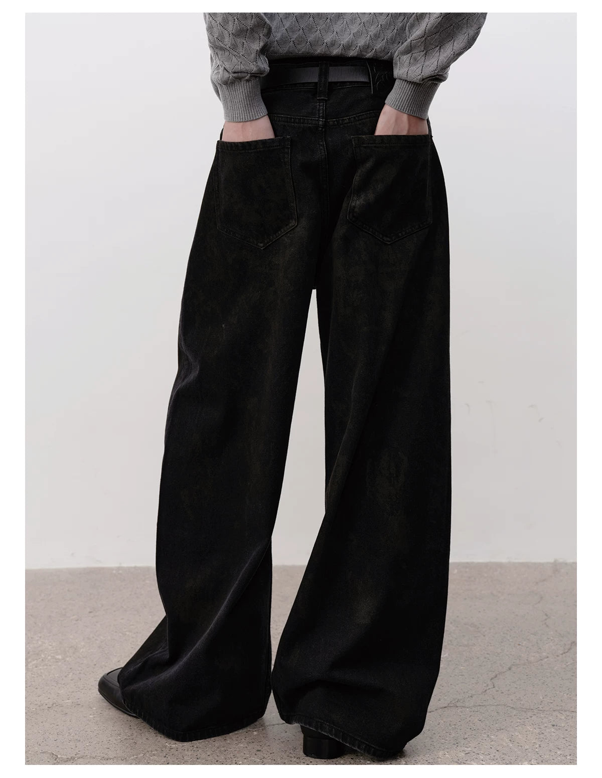 Washed Black Ultra Wide-Leg Puddle Jeans
