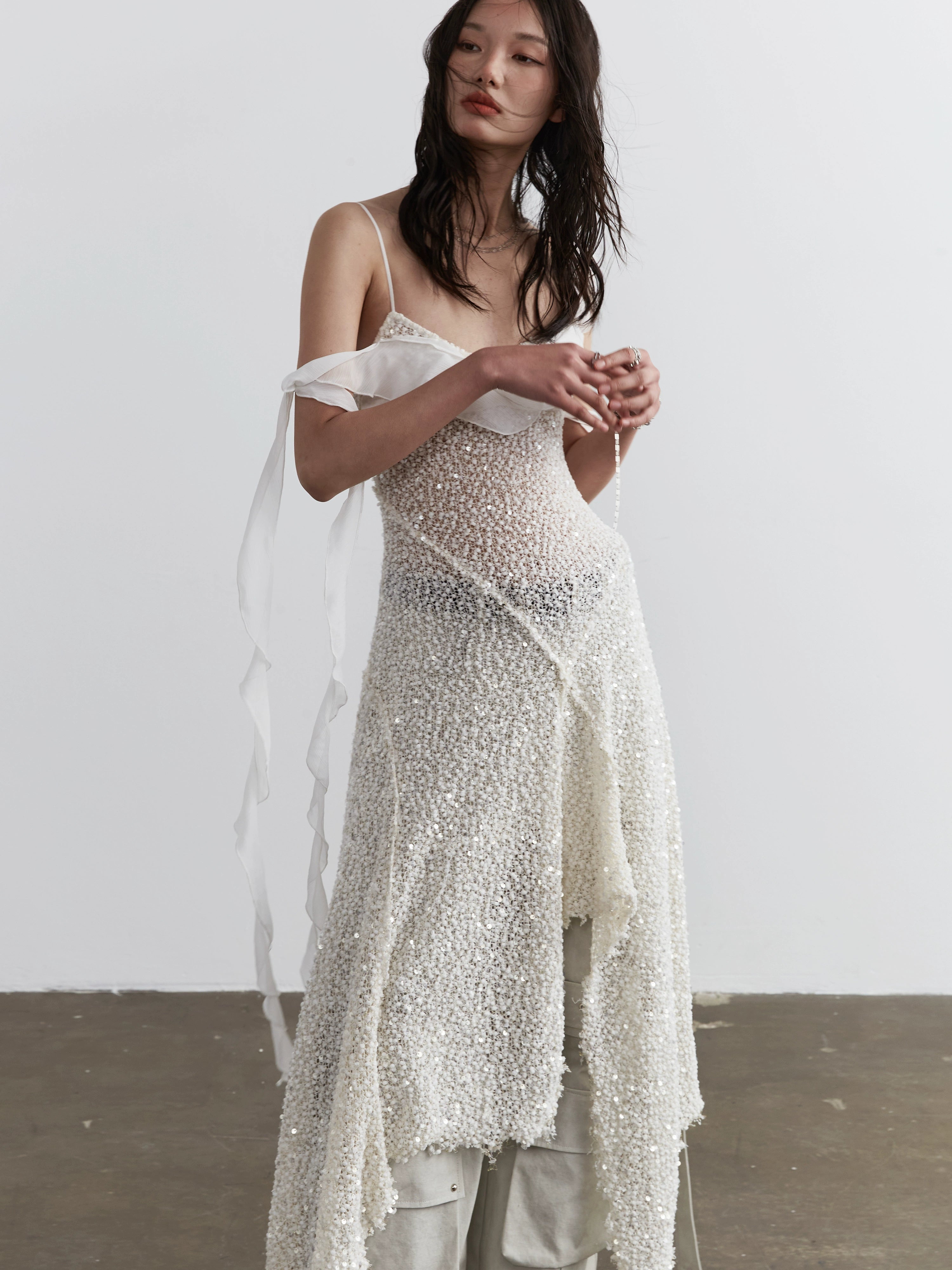 Sequin Mesh Layered Dress