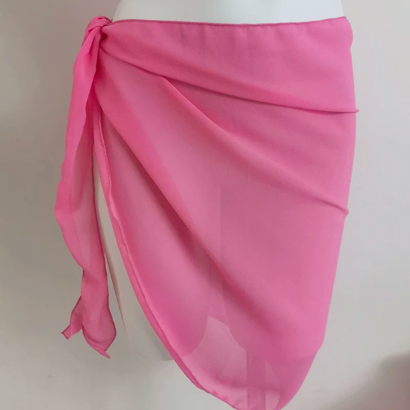 Sunburst Sheer Tie-Front Beach Sarong