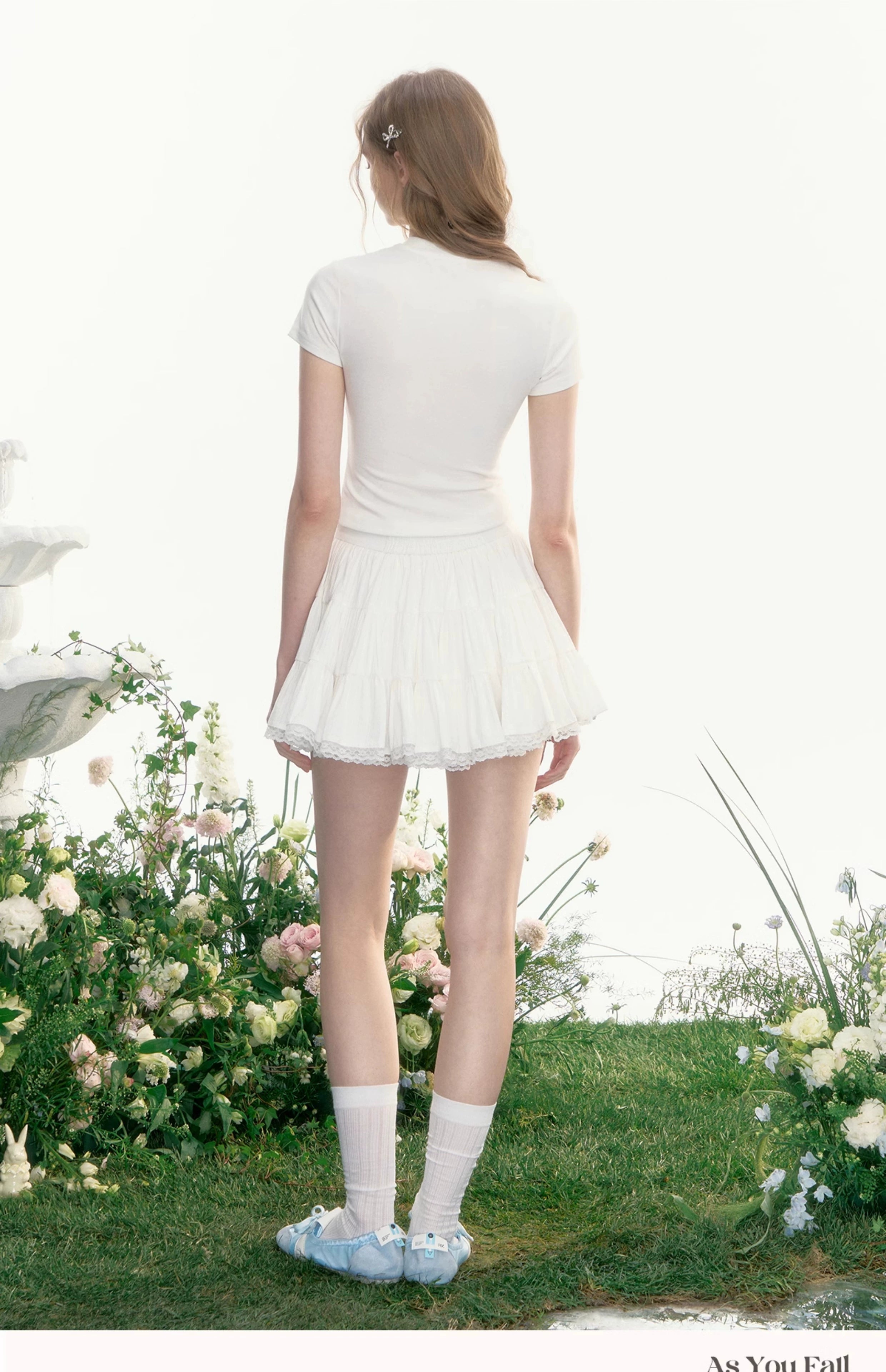 White Tiered Tennis Skirt