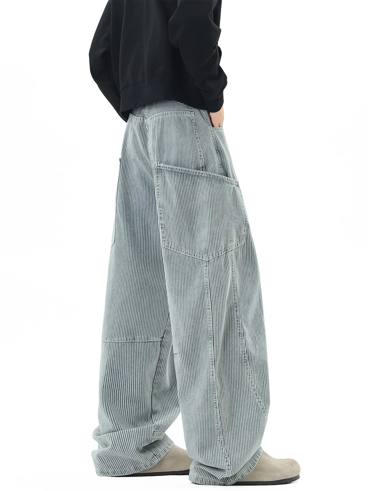 Yardline Stripe Carpenter Wide Pants