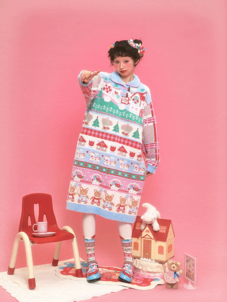Winter Wonderland Fair Isle Sweater Dress