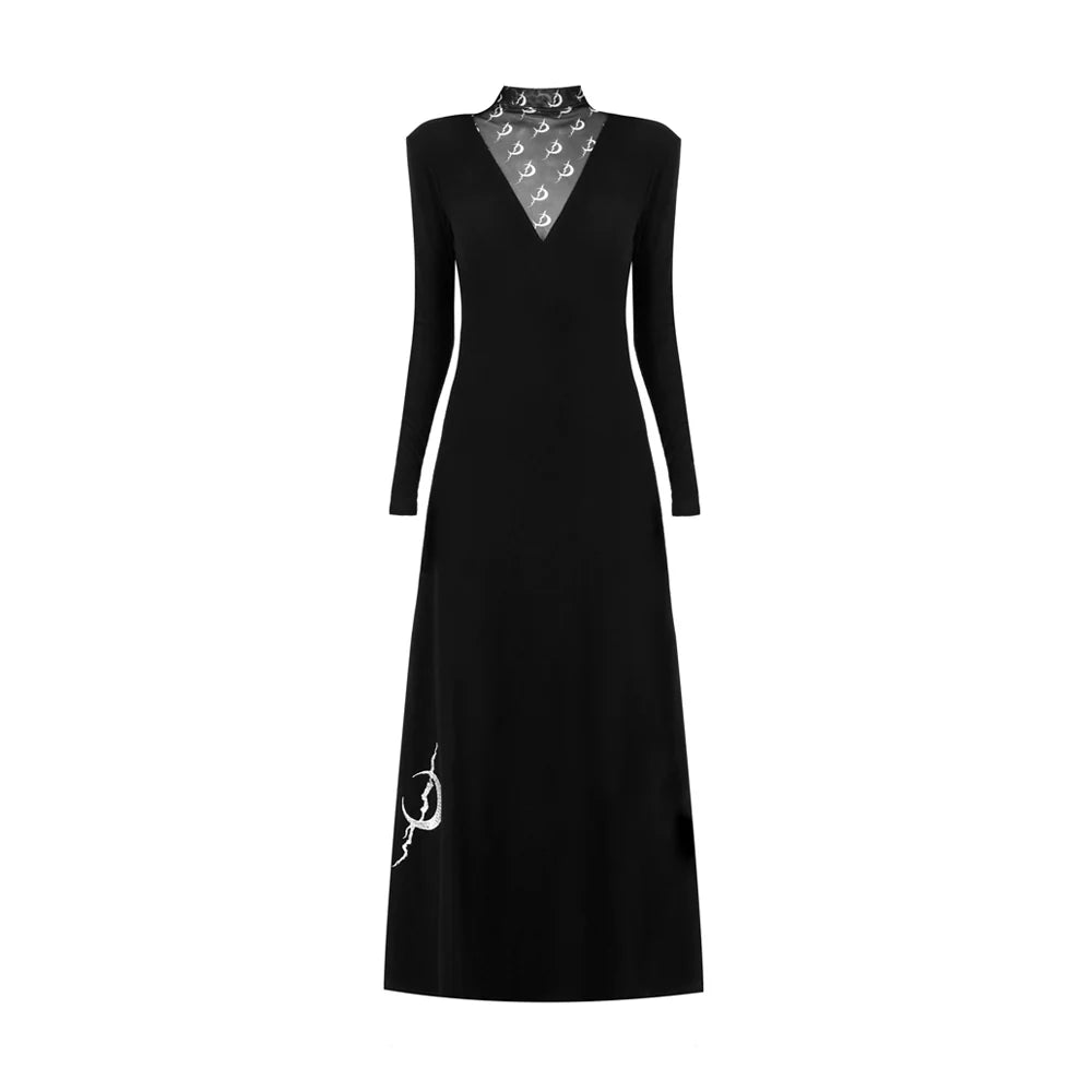 PINKSPINK Gothic Moon Maxi Dress - Black