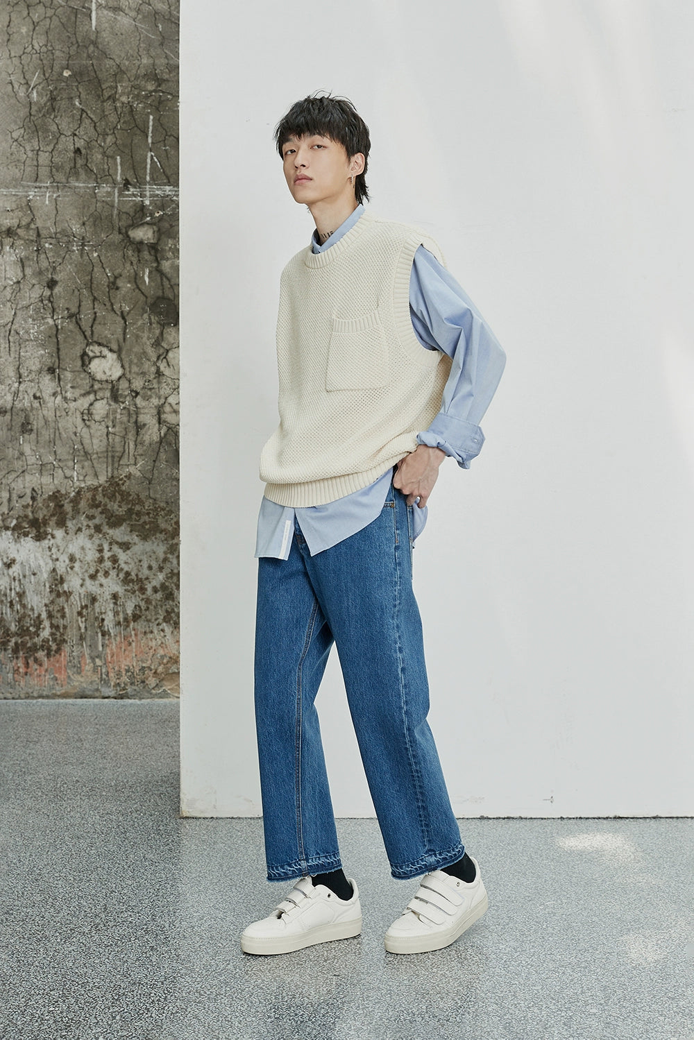 Asymmetric Pocket Oversized Shirt