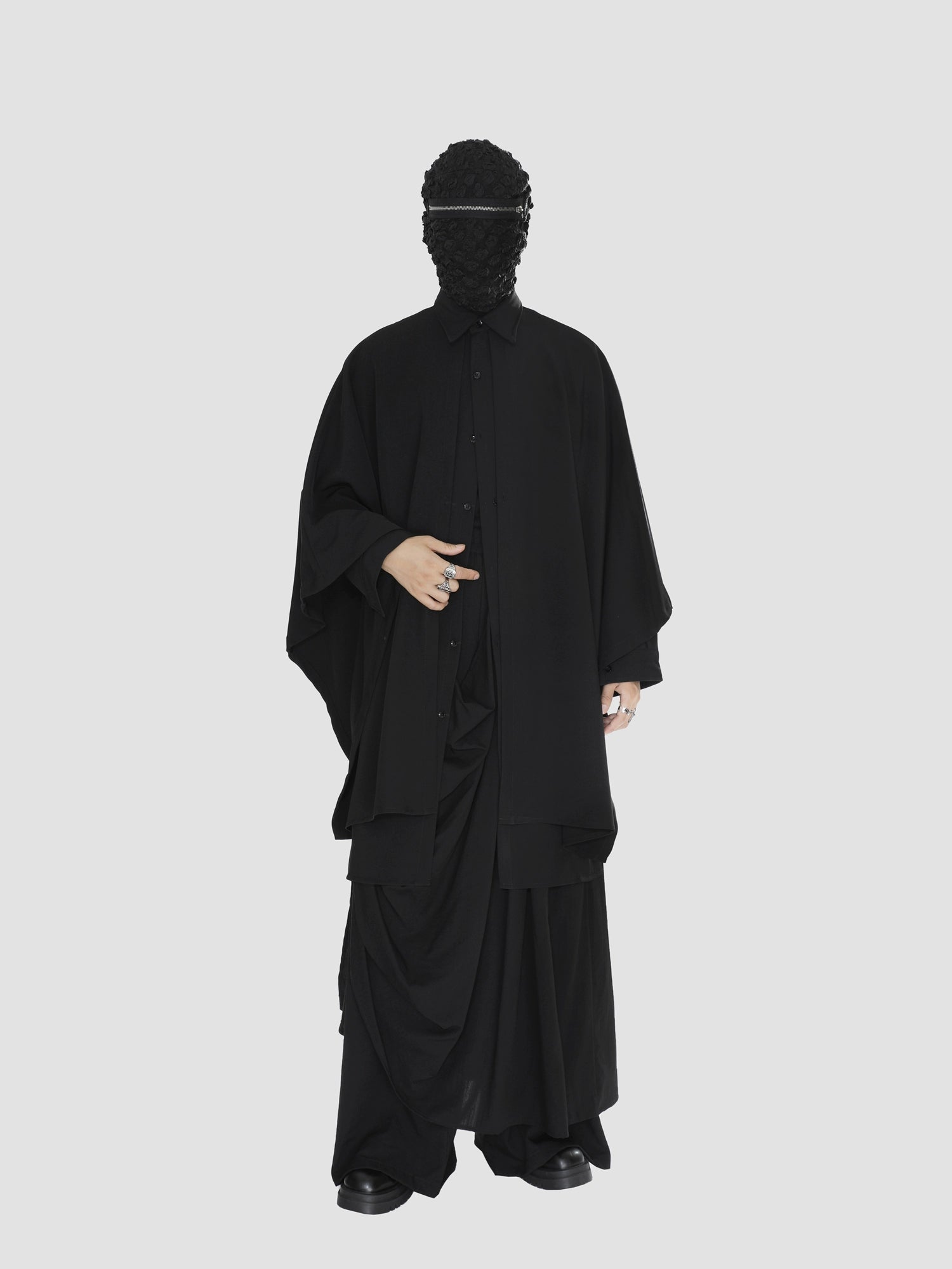 Avant-Garde Oversized Black Shirt