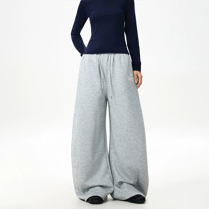 Silver Drift Wide-Leg Sweatpants