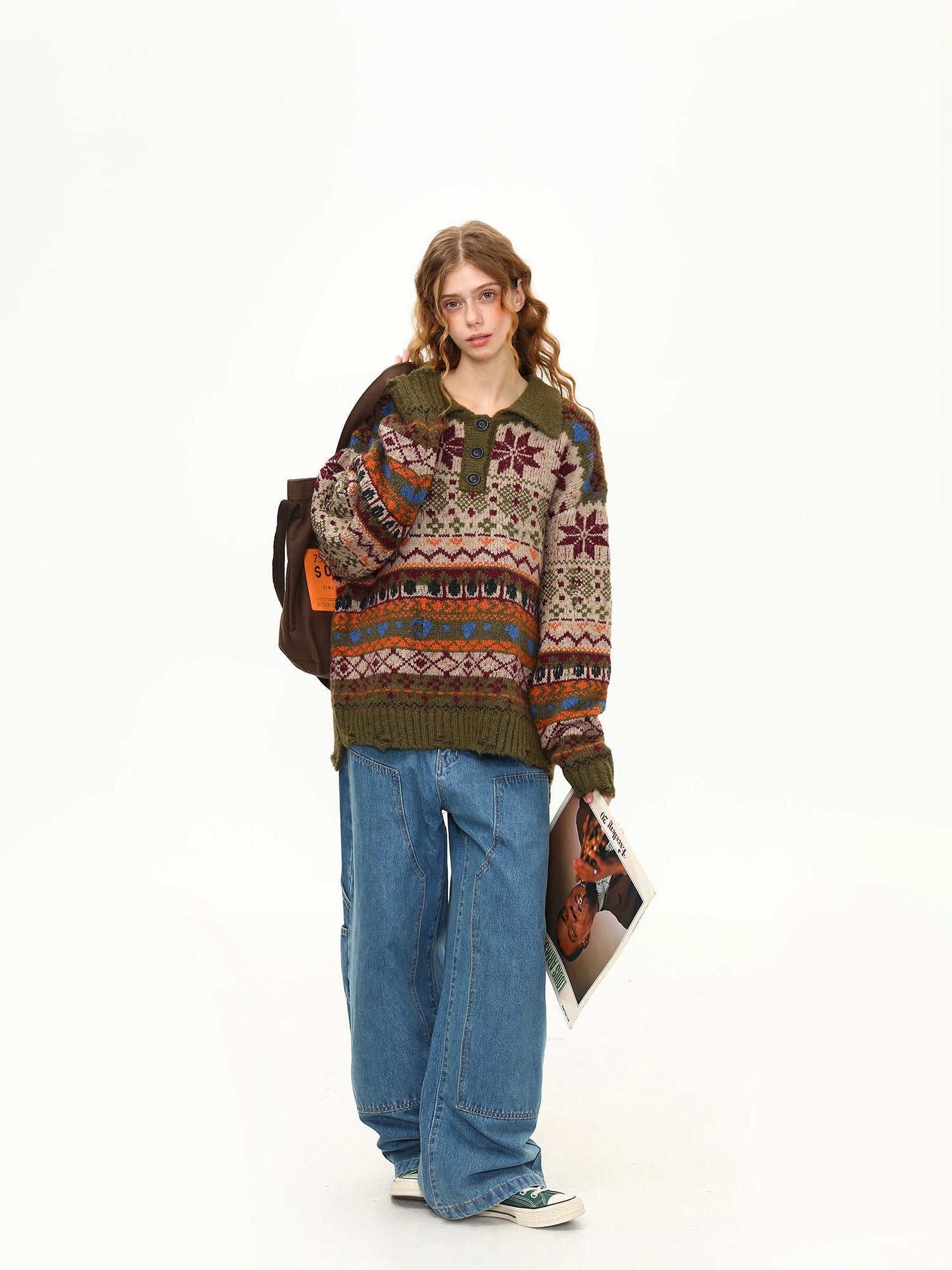 Forest Carol Henley Fair Isle Sweater